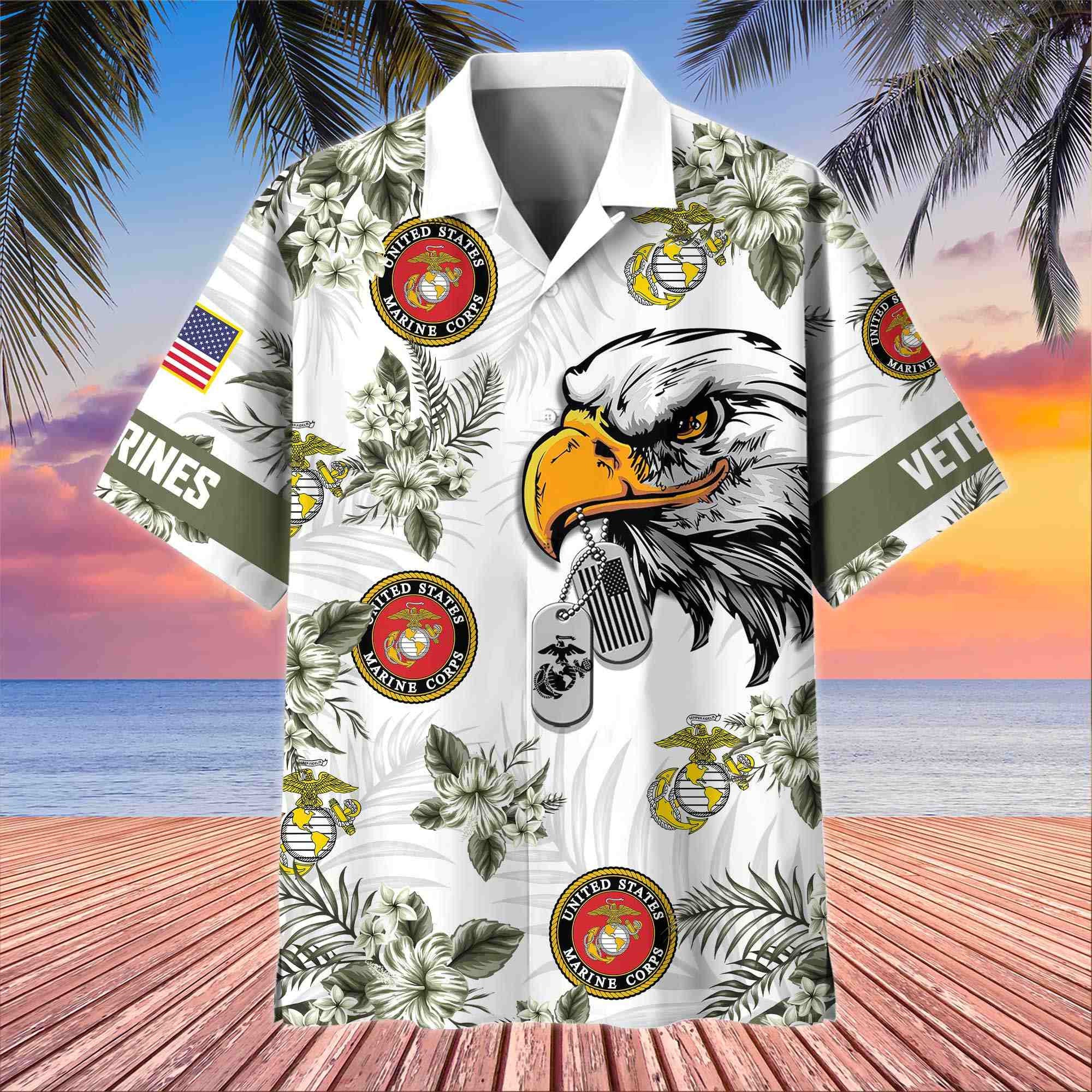Premium US Veterans Hawaiian Shirt, Gifts For US Veterans, Gifts On Memorial Day, Father's Day, Armed Forces Day, Veterans Day.