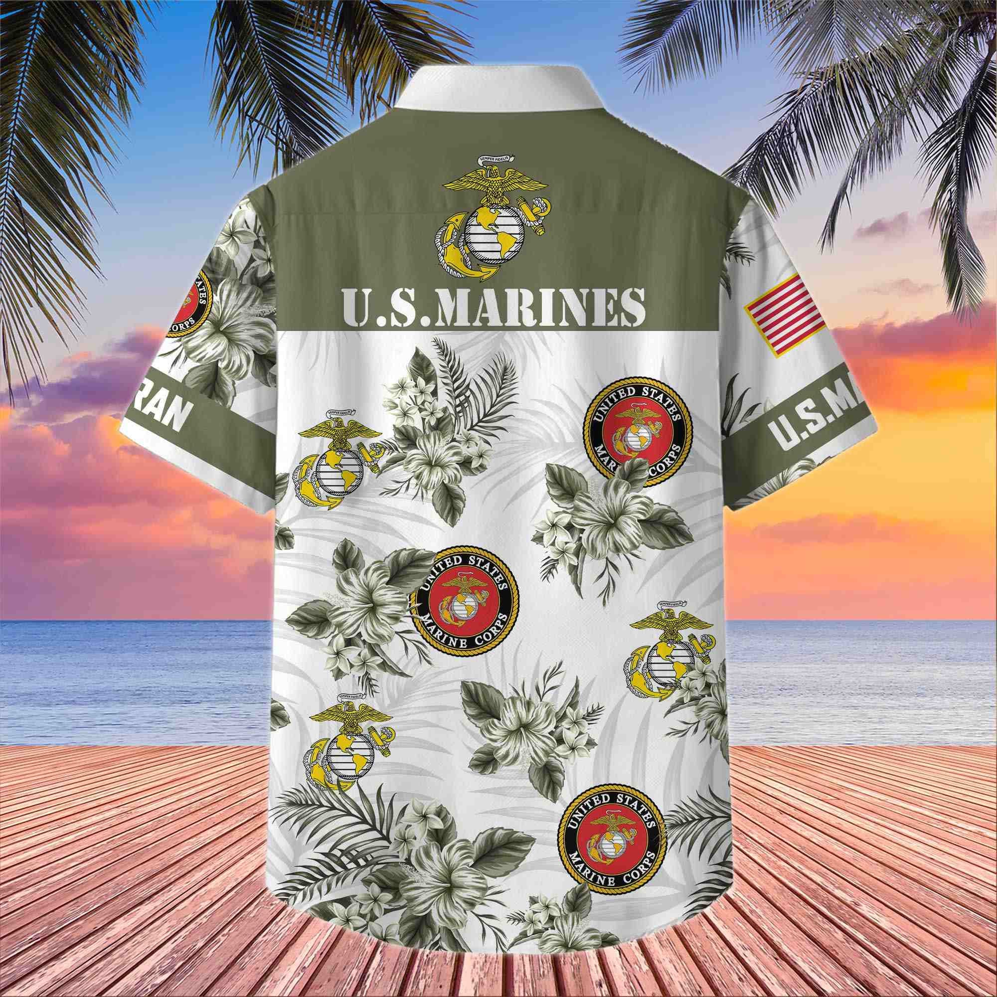 Premium US Veterans Hawaiian Shirt, Gifts For US Veterans, Gifts On Memorial Day, Father's Day, Armed Forces Day, Veterans Day.