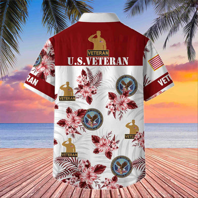 Premium US Veterans Hawaiian Shirt, Gifts For US Veterans, Gifts On Memorial Day, Father's Day, Armed Forces Day, Veterans Day.