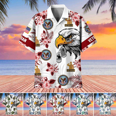 Premium US Veterans Hawaiian Shirt, Gifts For US Veterans, Gifts On Memorial Day, Father's Day, Armed Forces Day, Veterans Day.