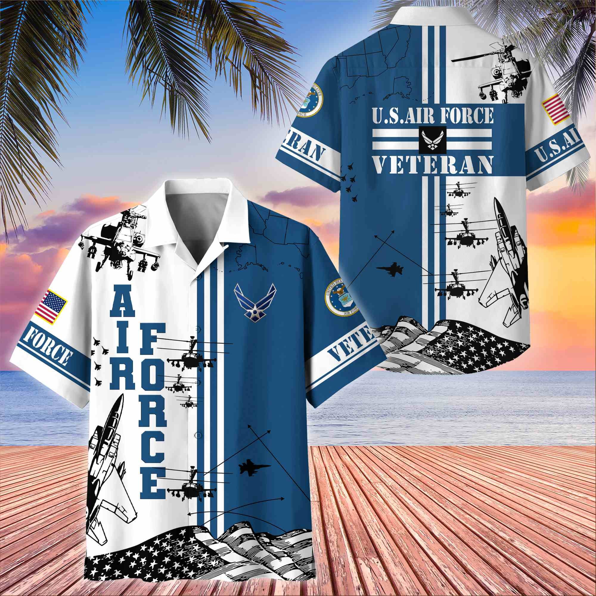 Premium US Veterans Hawaiian Shirt, Gifts For US Veterans, Gifts On Memorial Day, Father's Day, Armed Forces Day, Veterans Day.