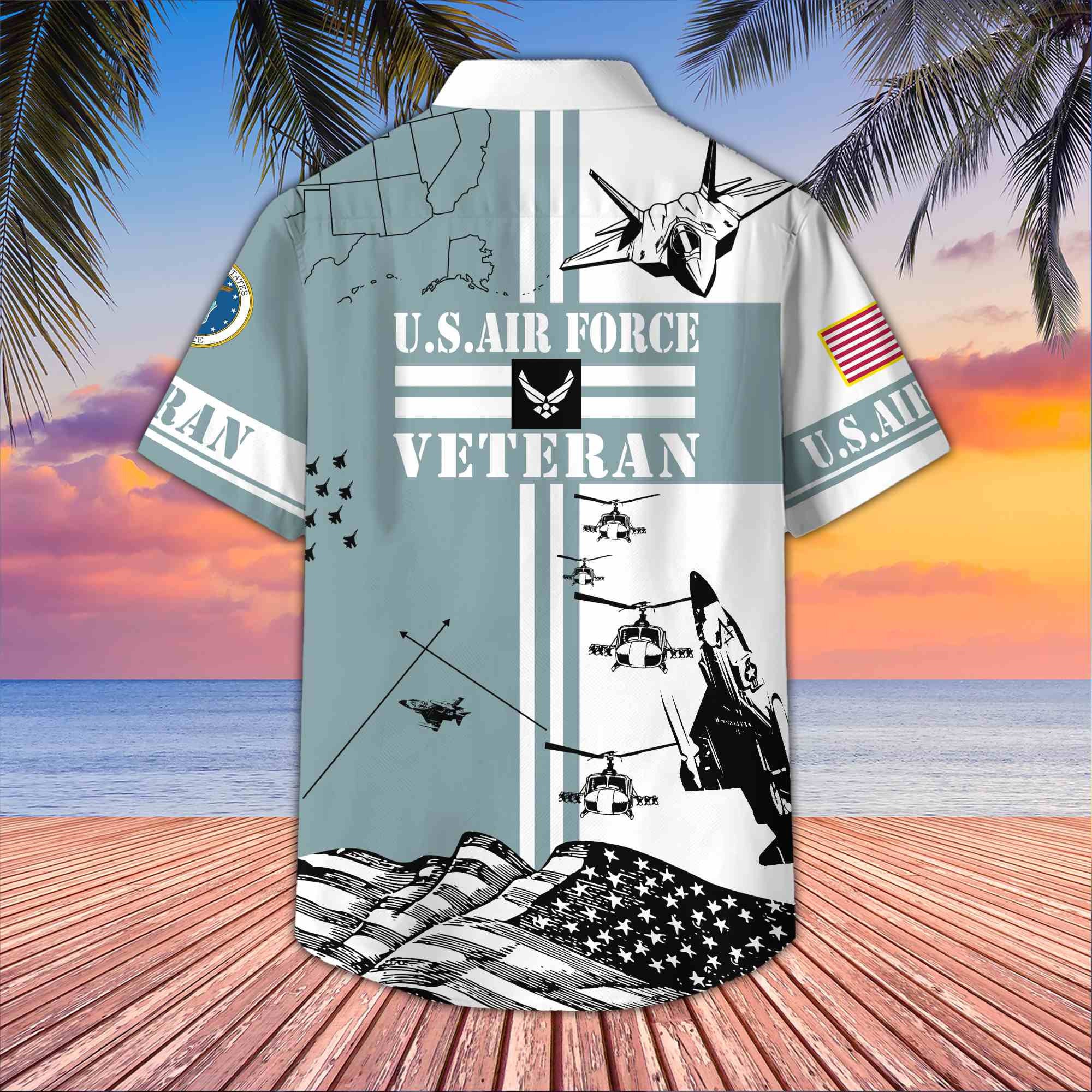 Premium US Veterans Hawaiian Shirt, Gifts For US Veterans, Gifts On Memorial Day, Father's Day, Armed Forces Day, Veterans Day.