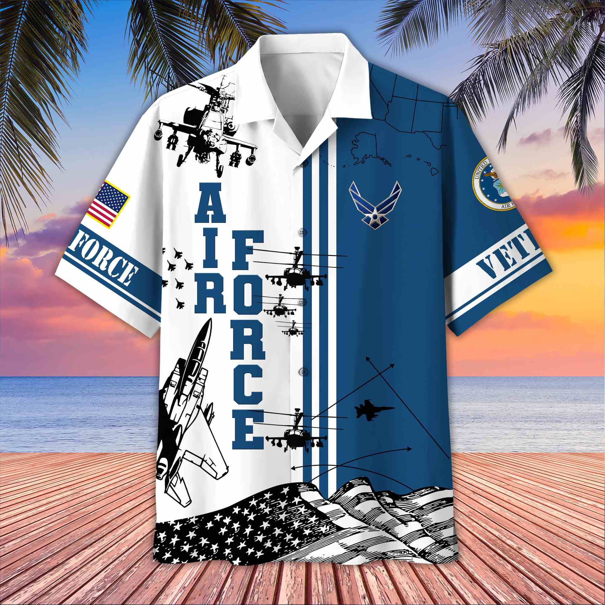 Premium US Veterans Hawaiian Shirt, Gifts For US Veterans, Gifts On Memorial Day, Father's Day, Armed Forces Day, Veterans Day.