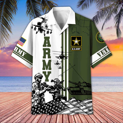 Premium US Veterans Hawaiian Shirt, Gifts For US Veterans, Gifts On Memorial Day, Father's Day, Armed Forces Day, Veterans Day.