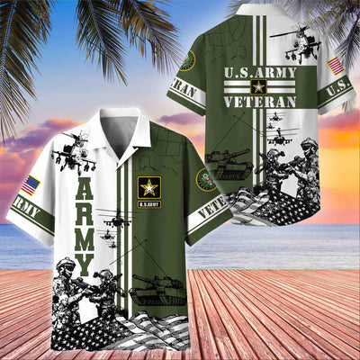 Premium US Veterans Hawaiian Shirt, Gifts For US Veterans, Gifts On Memorial Day, Father's Day, Armed Forces Day, Veterans Day.