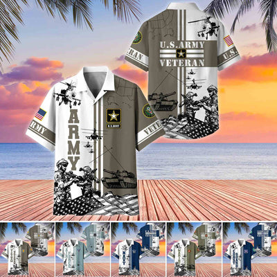 Premium US Veterans Hawaiian Shirt, Gifts For US Veterans, Gifts On Memorial Day, Father's Day, Armed Forces Day, Veterans Day.