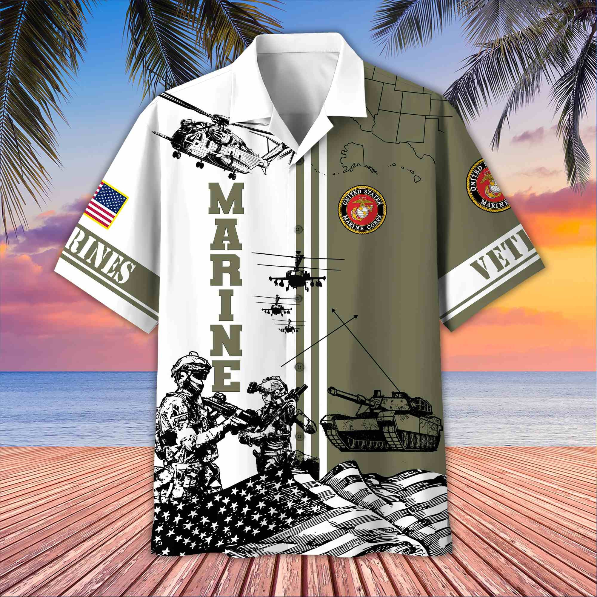 Premium US Veterans Hawaiian Shirt, Gifts For US Veterans, Gifts On Memorial Day, Father's Day, Armed Forces Day, Veterans Day.