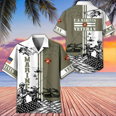Premium US Veterans Hawaiian Shirt, Gifts For US Veterans, Gifts On Memorial Day, Father's Day, Armed Forces Day, Veterans Day.