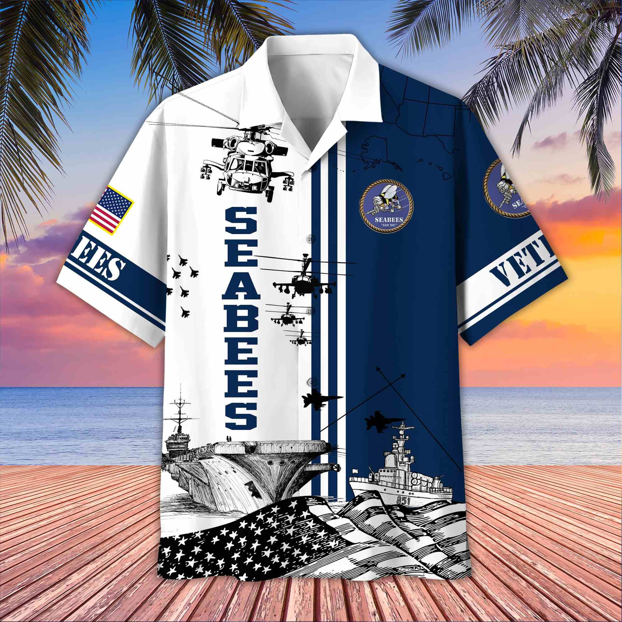 Premium US Veterans Hawaiian Shirt, Gifts For US Veterans, Gifts On Memorial Day, Father's Day, Armed Forces Day, Veterans Day.