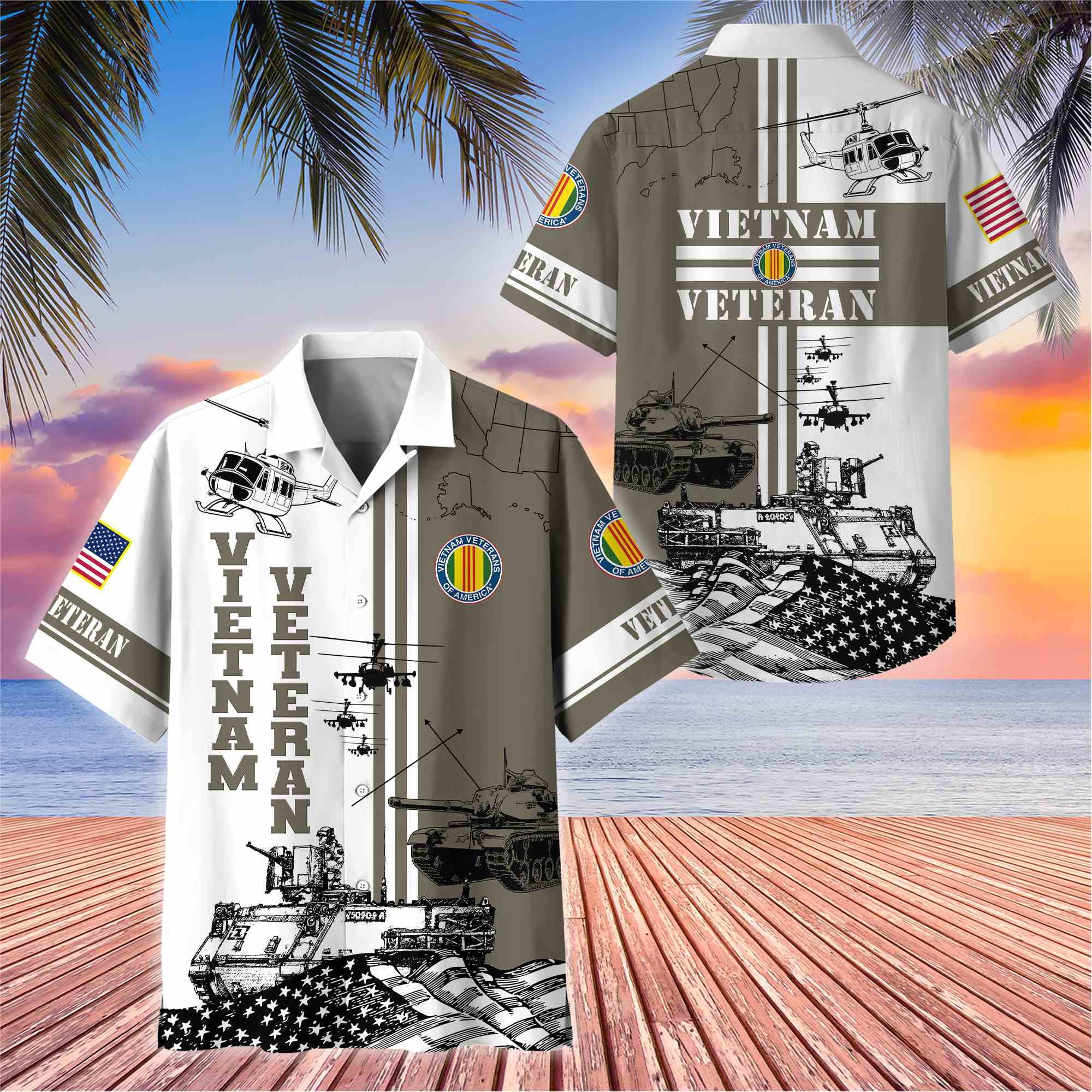 Premium US Veterans Hawaiian Shirt, Gifts For US Veterans, Gifts On Memorial Day, Father's Day, Armed Forces Day, Veterans Day.