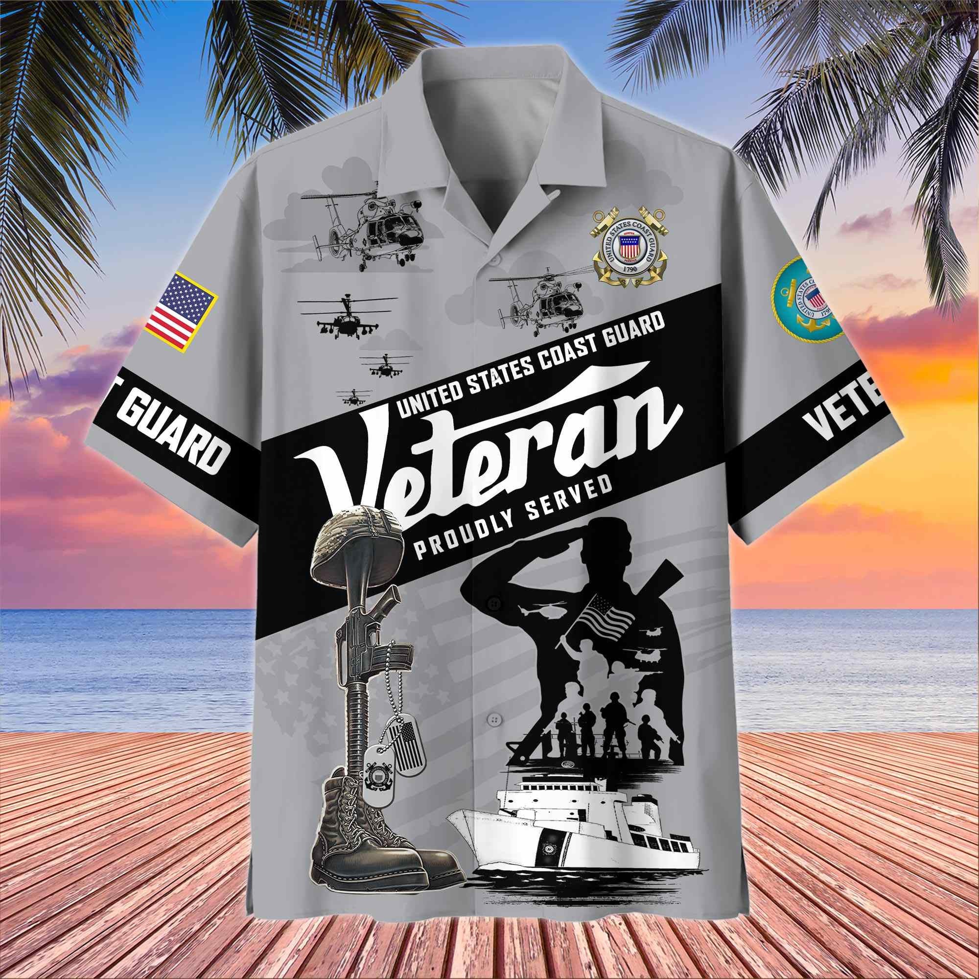 Premium US Veterans Hawaiian Shirt, Gifts For US Veterans, Gifts On Memorial Day, Father's Day, Armed Forces Day, Veterans Day.