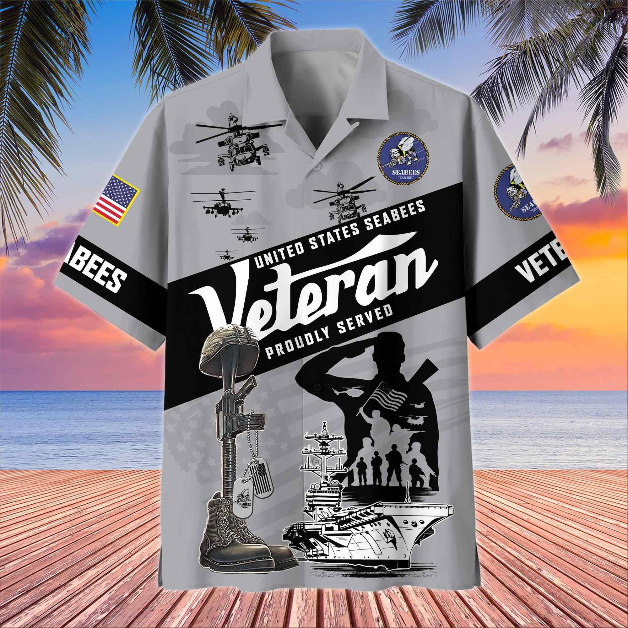 Premium US Veterans Hawaiian Shirt, Gifts For US Veterans, Gifts On Memorial Day, Father's Day, Armed Forces Day, Veterans Day.