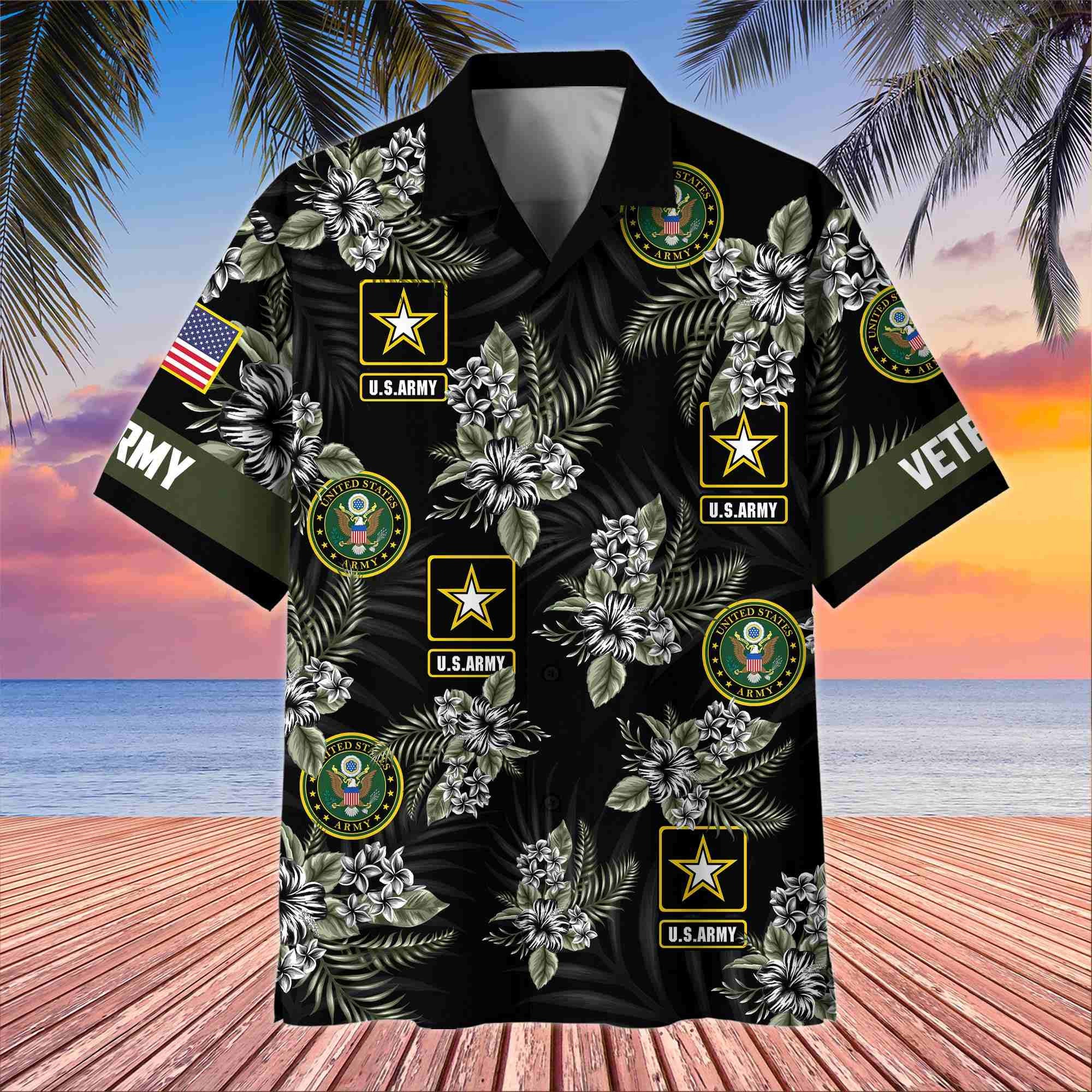 Premium US Veterans Hawaiian Shirt, Gifts For US Veterans, Gifts On Memorial Day, Father's Day, Armed Forces Day, Veterans Day.
