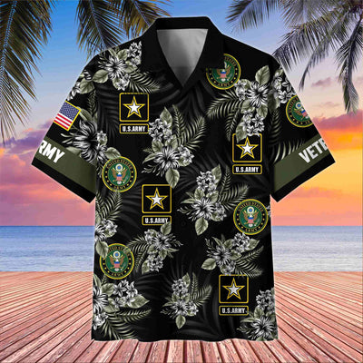 Premium US Veterans Hawaiian Shirt, Gifts For US Veterans, Gifts On Memorial Day, Father's Day, Armed Forces Day, Veterans Day.