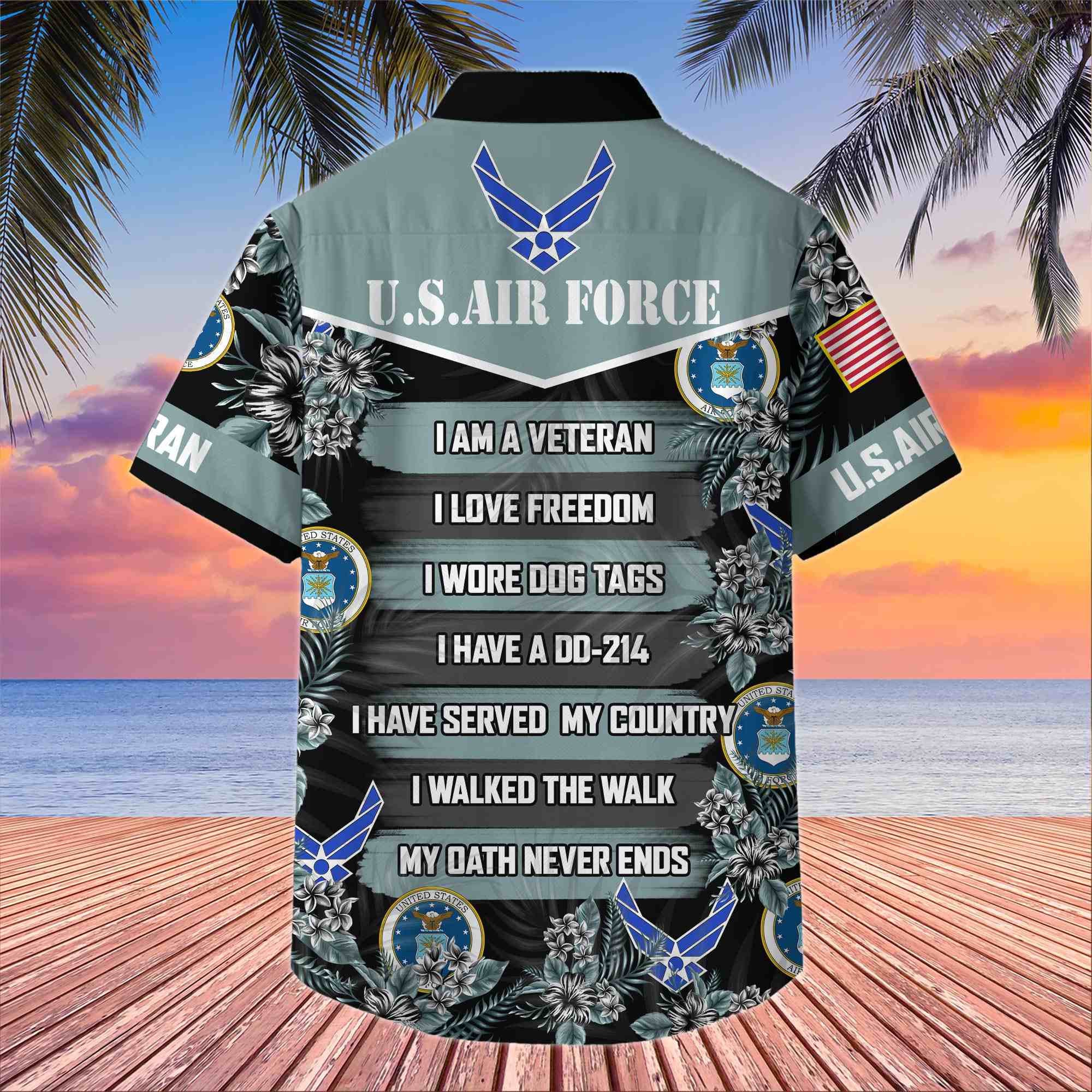 Premium US Veterans Hawaiian Shirt, Gifts For US Veterans, Gifts On Memorial Day, Father's Day, Armed Forces Day, Veterans Day.