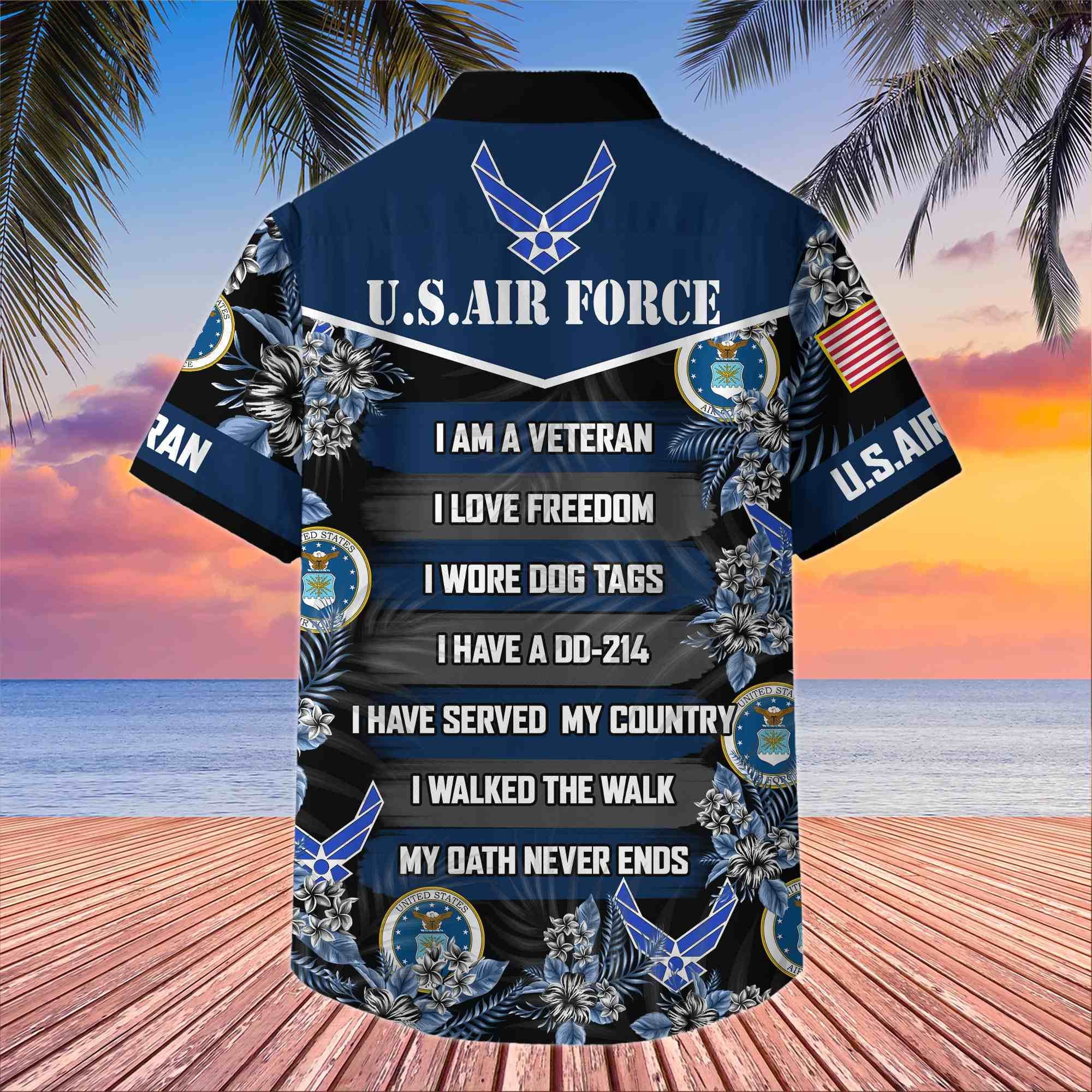 Premium US Veterans Hawaiian Shirt, Gifts For US Veterans, Gifts On Memorial Day, Father's Day, Armed Forces Day, Veterans Day.
