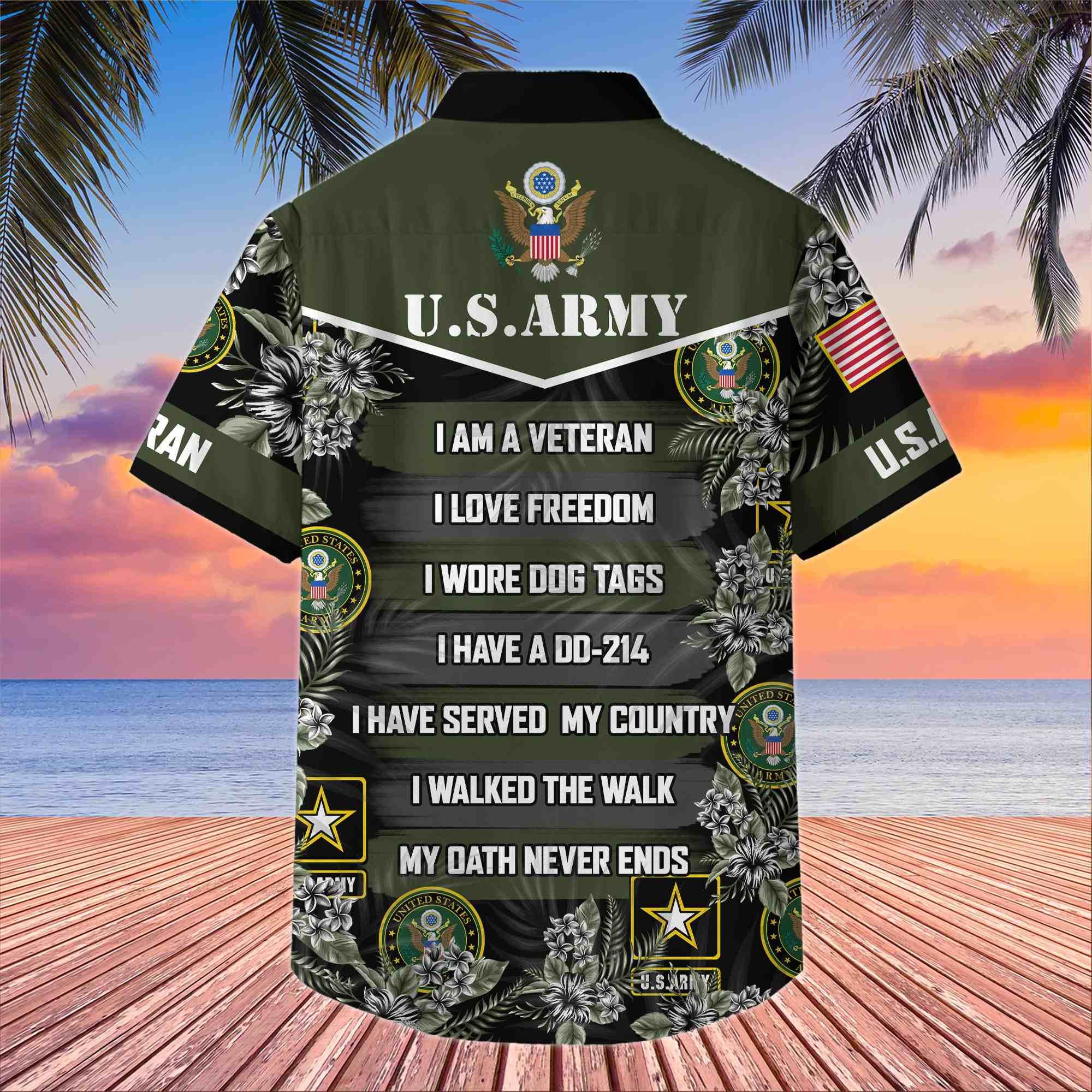 Premium US Veterans Hawaiian Shirt, Gifts For US Veterans, Gifts On Memorial Day, Father's Day, Armed Forces Day, Veterans Day.