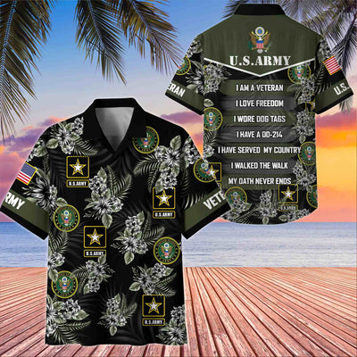 Premium US Veterans Hawaiian Shirt, Gifts For US Veterans, Gifts On Memorial Day, Father's Day, Armed Forces Day, Veterans Day.