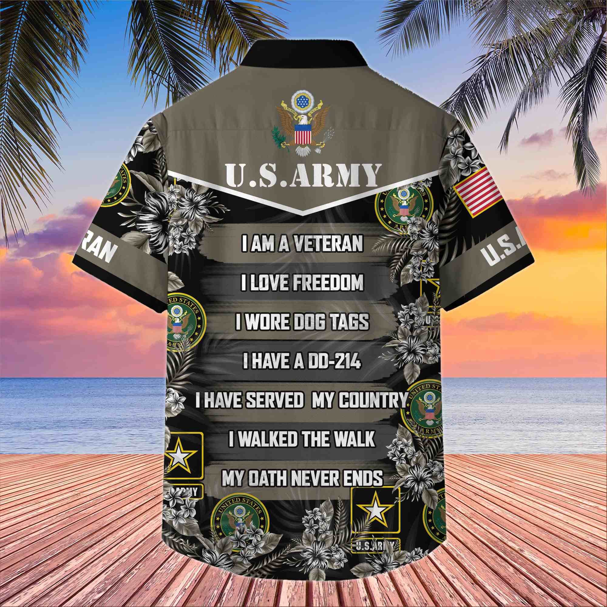 Premium US Veterans Hawaiian Shirt, Gifts For US Veterans, Gifts On Memorial Day, Father's Day, Armed Forces Day, Veterans Day.