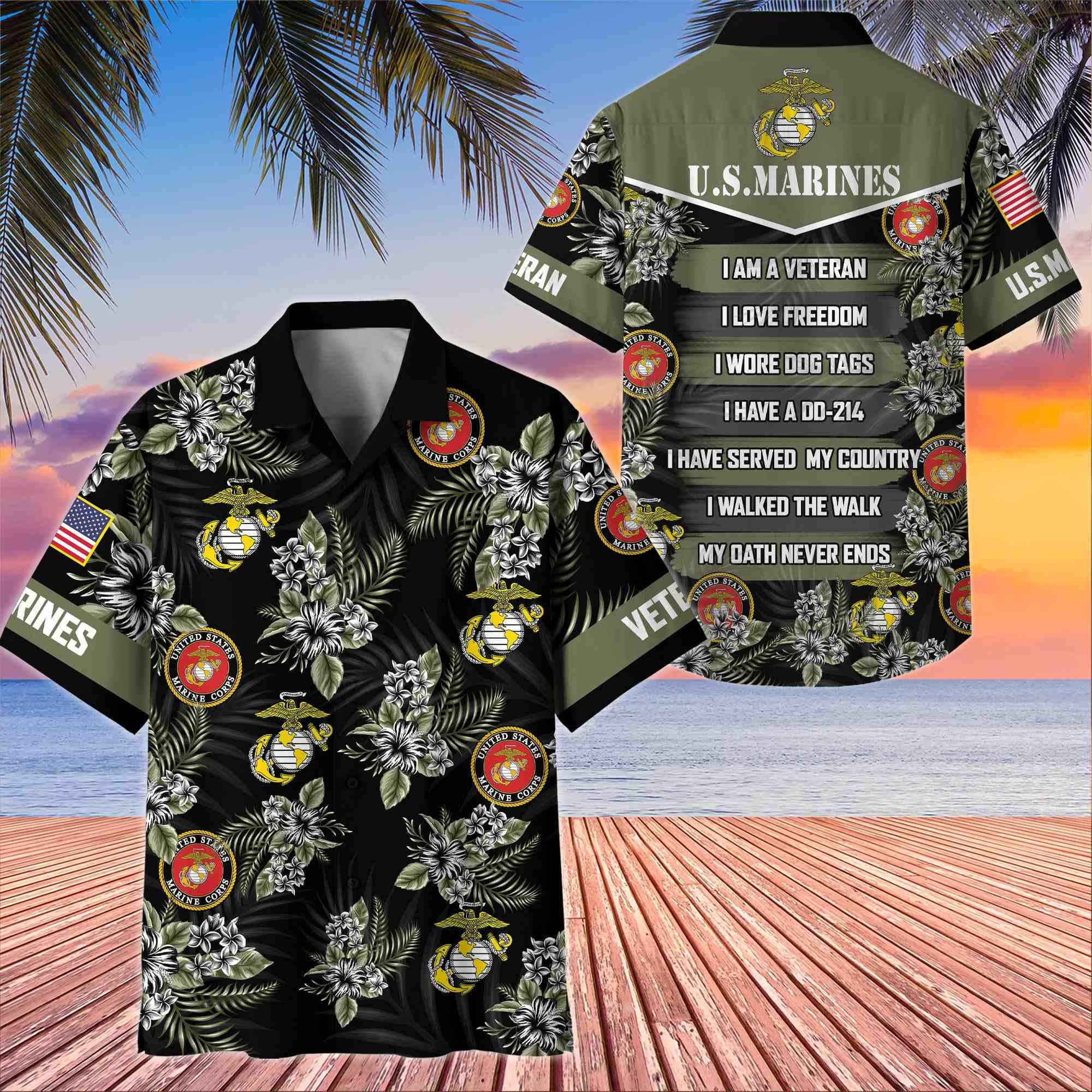 Premium US Veterans Hawaiian Shirt, Gifts For US Veterans, Gifts On Memorial Day, Father's Day, Armed Forces Day, Veterans Day.