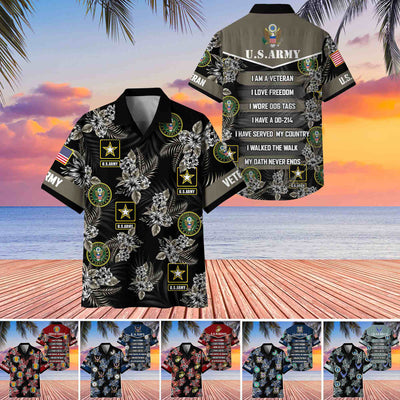 Premium US Veterans Hawaiian Shirt, Gifts For US Veterans, Gifts On Memorial Day, Father's Day, Armed Forces Day, Veterans Day.