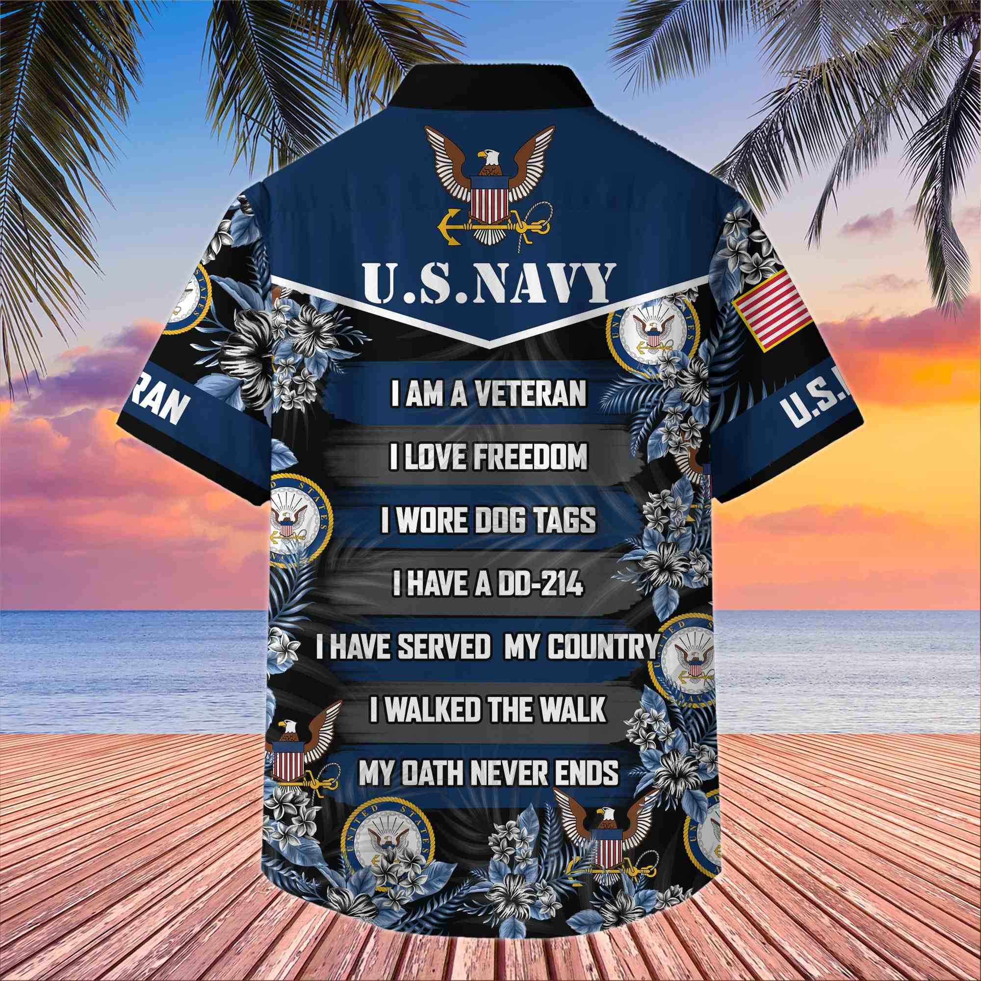 Premium US Veterans Hawaiian Shirt, Gifts For US Veterans, Gifts On Memorial Day, Father's Day, Armed Forces Day, Veterans Day.
