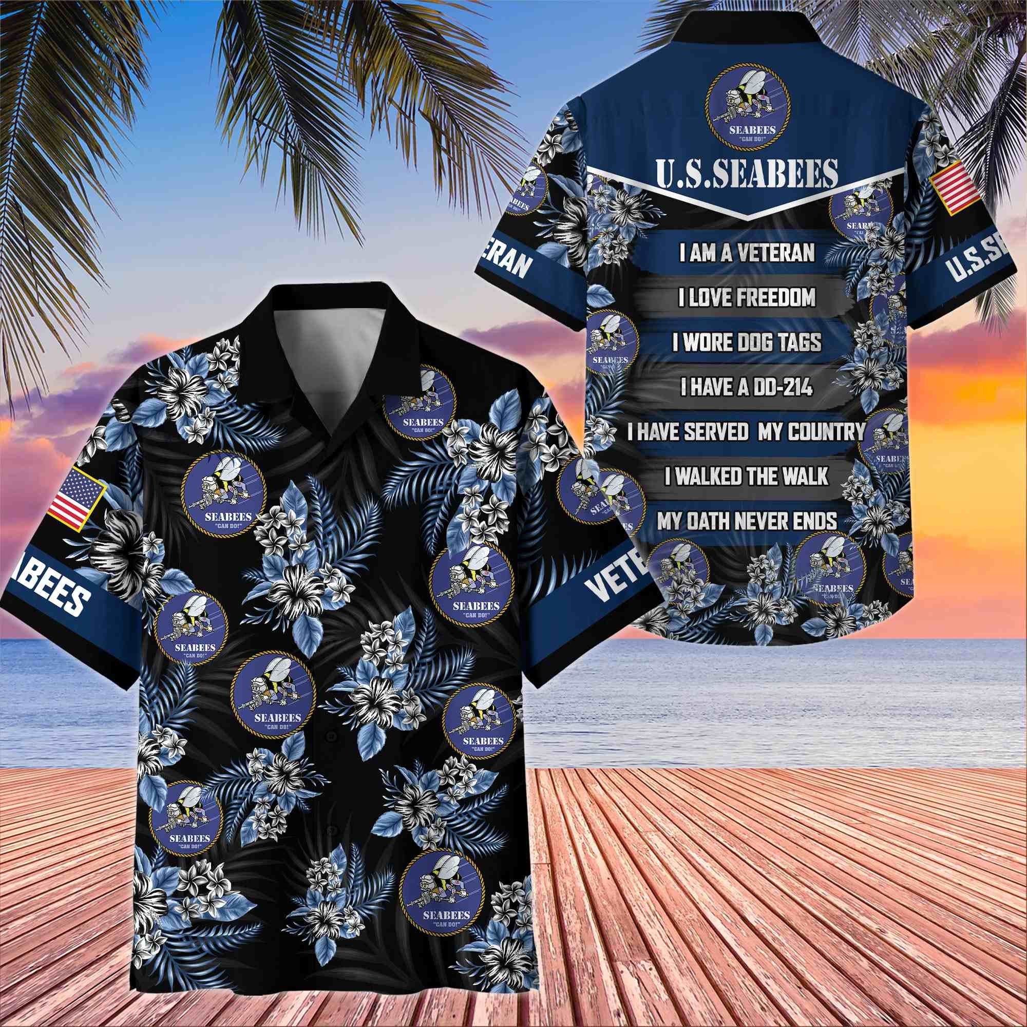 Premium US Veterans Hawaiian Shirt, Gifts For US Veterans, Gifts On Memorial Day, Father's Day, Armed Forces Day, Veterans Day.