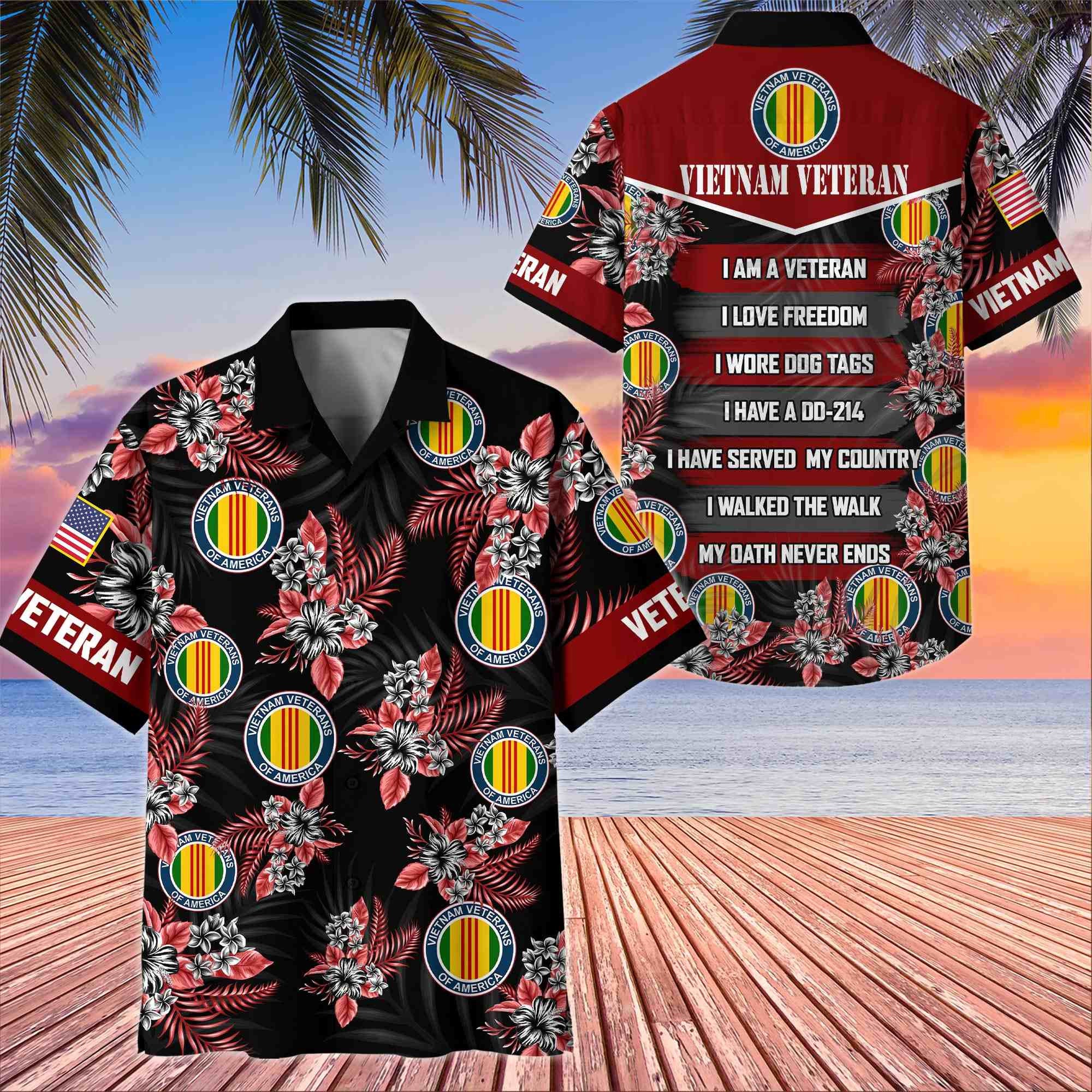 Premium US Veterans Hawaiian Shirt, Gifts For US Veterans, Gifts On Memorial Day, Father's Day, Armed Forces Day, Veterans Day.