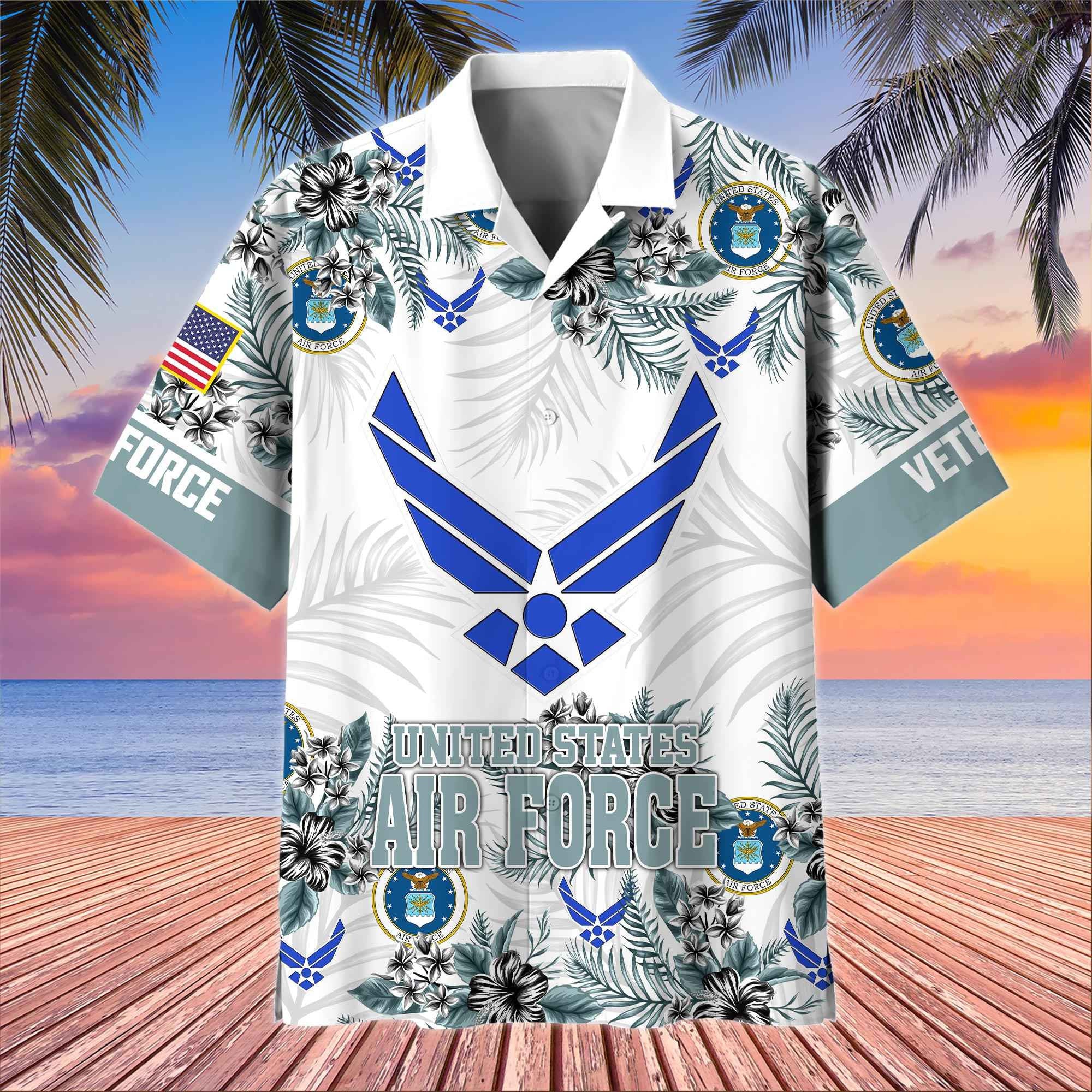 Premium US Veterans Hawaiian Shirt, Gifts For US Veterans, Gifts On Memorial Day, Father's Day, Armed Forces Day, Veterans Day.