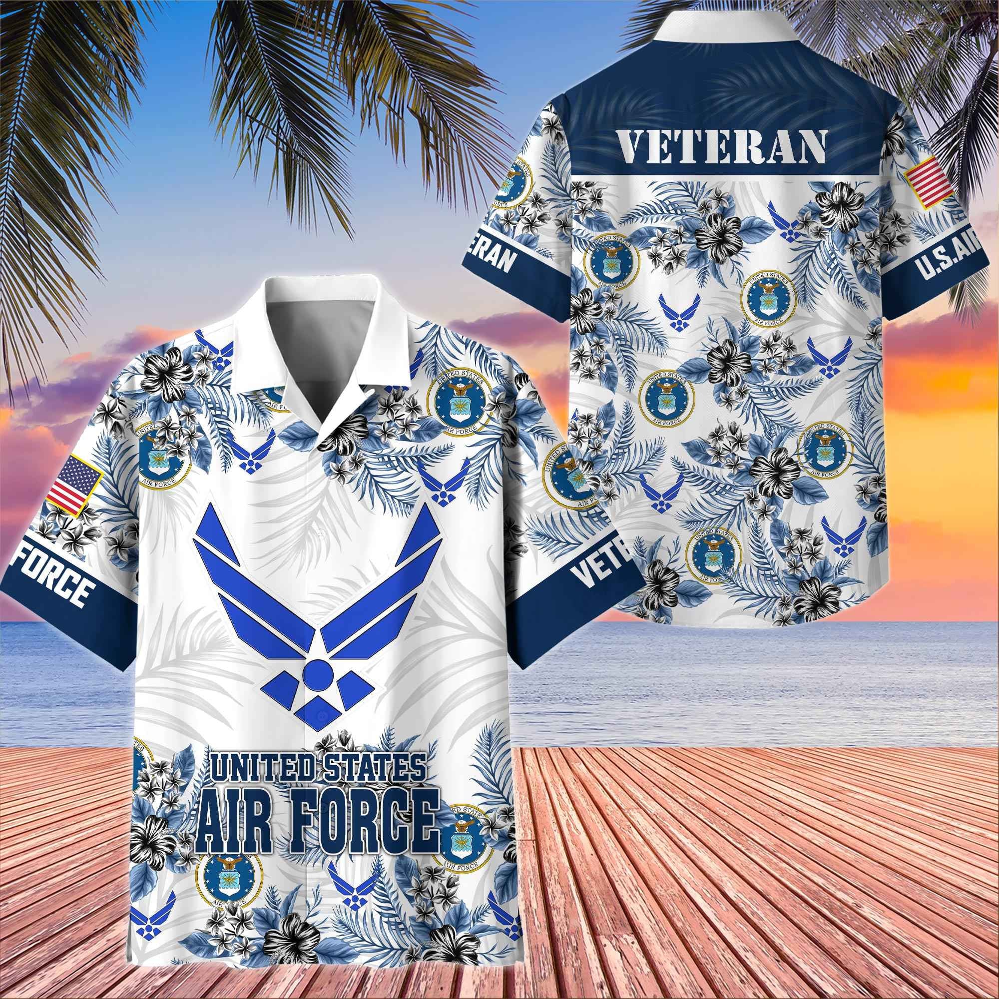 Premium US Veterans Hawaiian Shirt, Gifts For US Veterans, Gifts On Memorial Day, Father's Day, Armed Forces Day, Veterans Day.