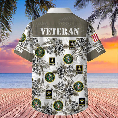 Premium US Veterans Hawaiian Shirt, Gifts For US Veterans, Gifts On Memorial Day, Father's Day, Armed Forces Day, Veterans Day.