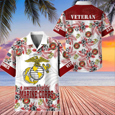 Premium US Veterans Hawaiian Shirt, Gifts For US Veterans, Gifts On Memorial Day, Father's Day, Armed Forces Day, Veterans Day.