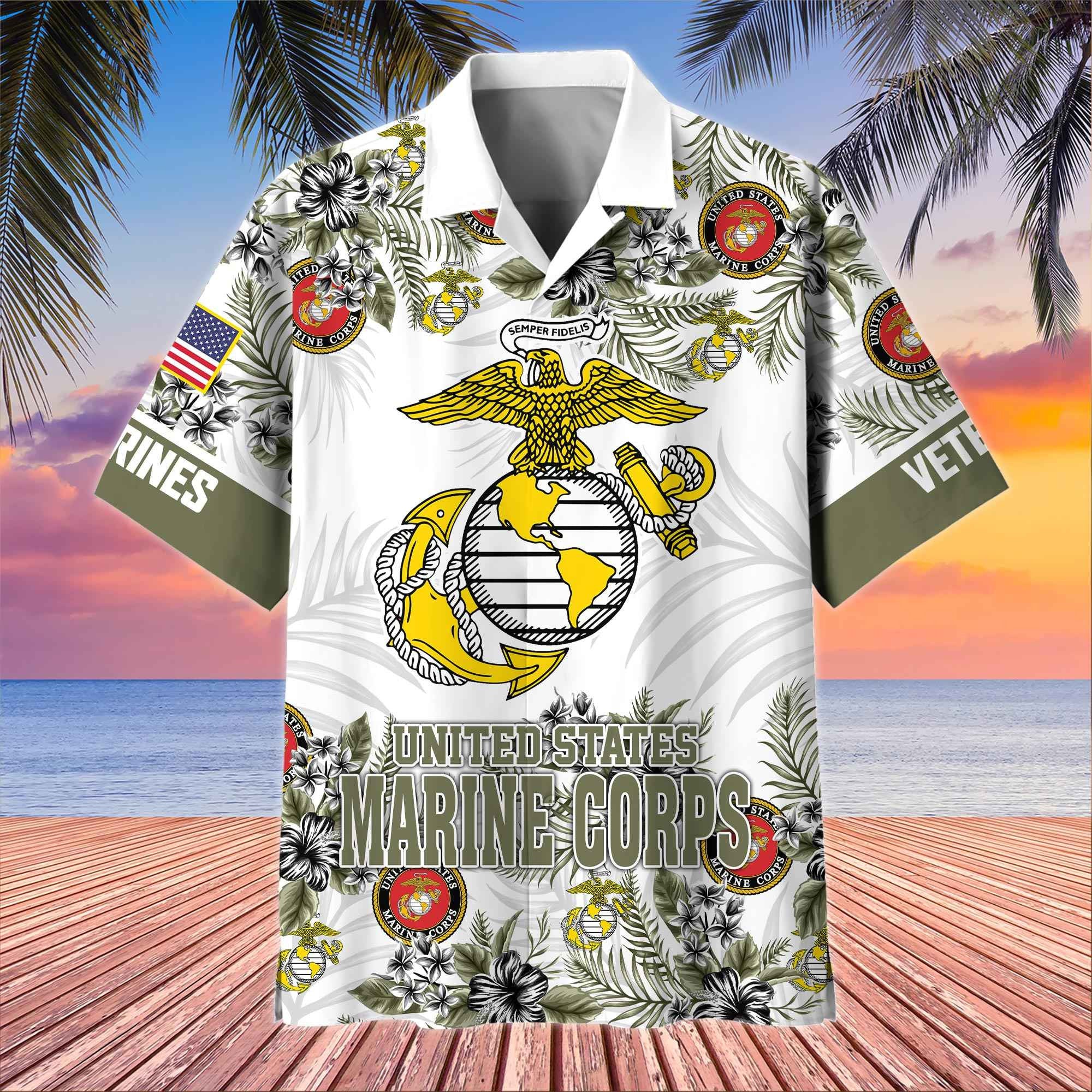 Premium US Veterans Hawaiian Shirt, Gifts For US Veterans, Gifts On Memorial Day, Father's Day, Armed Forces Day, Veterans Day.