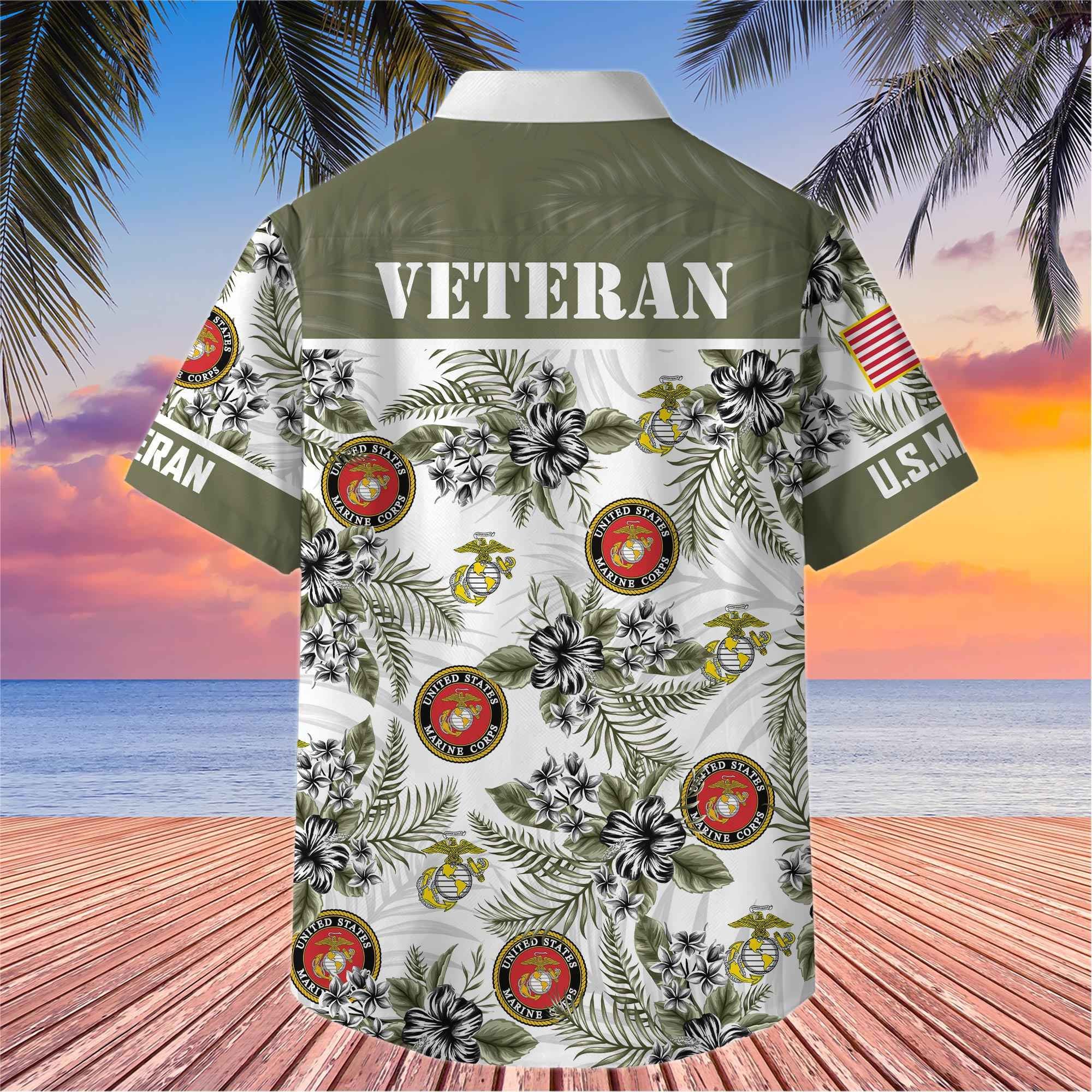 Premium US Veterans Hawaiian Shirt, Gifts For US Veterans, Gifts On Memorial Day, Father's Day, Armed Forces Day, Veterans Day.