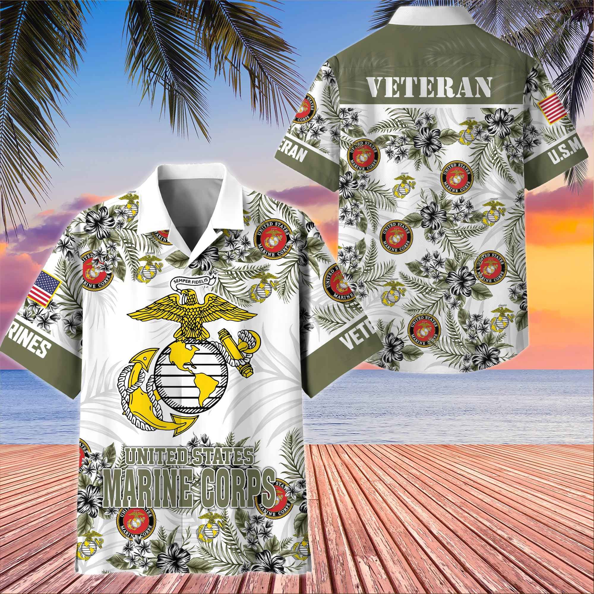 Premium US Veterans Hawaiian Shirt, Gifts For US Veterans, Gifts On Memorial Day, Father's Day, Armed Forces Day, Veterans Day.