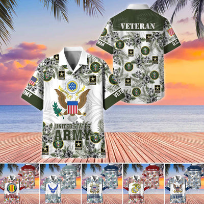 Premium US Veterans Hawaiian Shirt, Gifts For US Veterans, Gifts On Memorial Day, Father's Day, Armed Forces Day, Veterans Day.