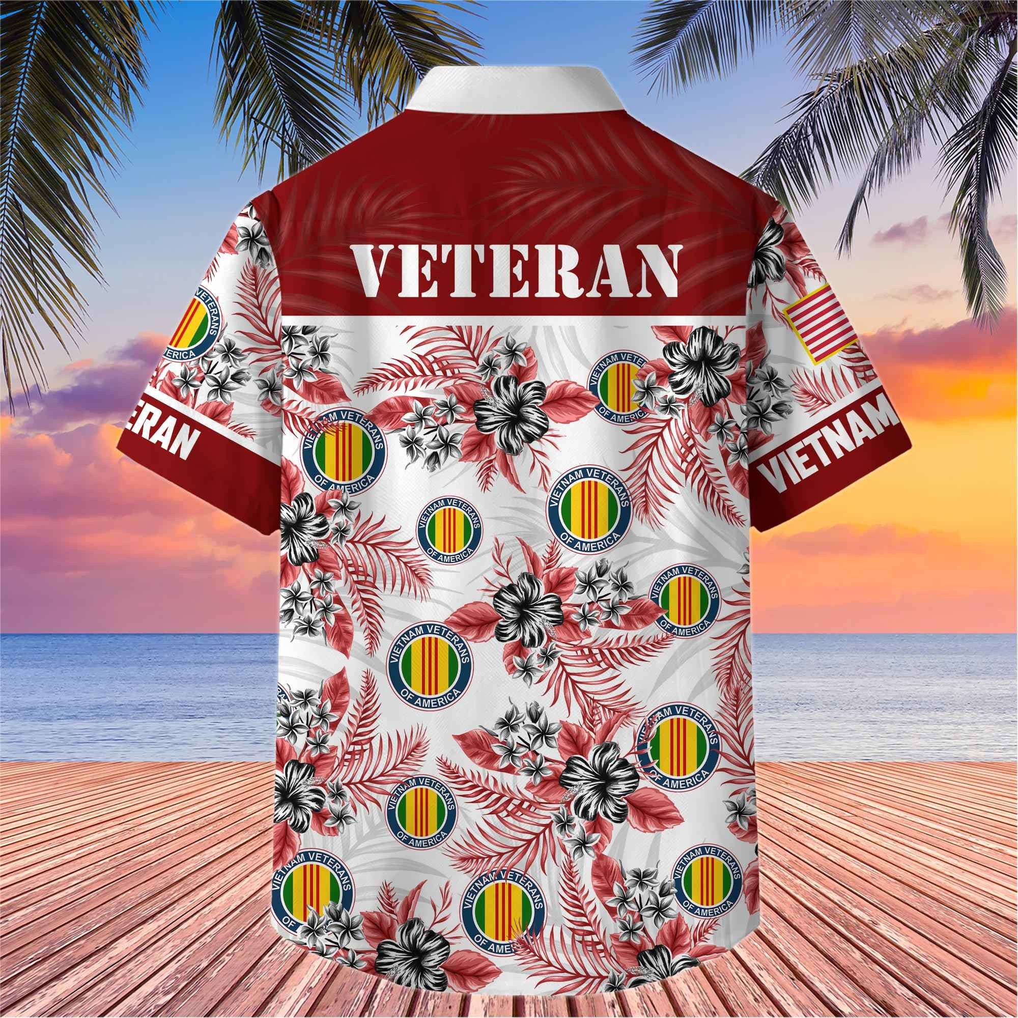 Premium US Veterans Hawaiian Shirt, Gifts For US Veterans, Gifts On Memorial Day, Father's Day, Armed Forces Day, Veterans Day.