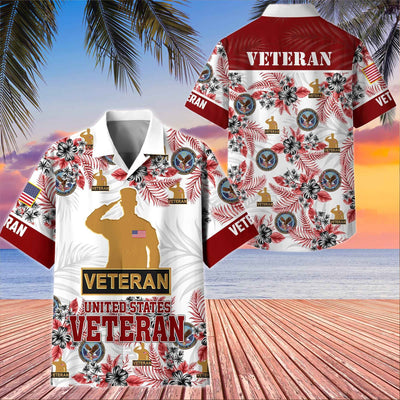 Premium US Veterans Hawaiian Shirt, Gifts For US Veterans, Gifts On Memorial Day, Father's Day, Armed Forces Day, Veterans Day.
