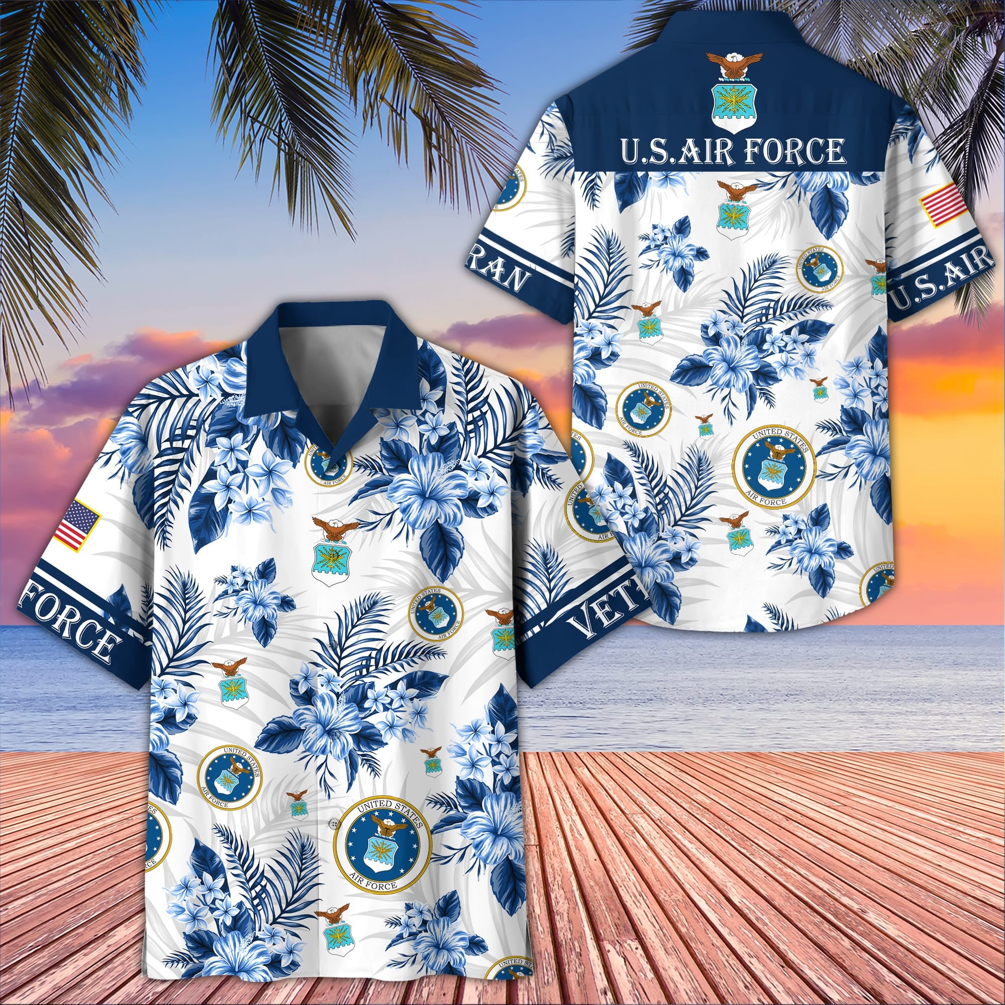 Premium US Veterans Hawaiian Shirt, Gifts For US Veterans, Gifts On Memorial Day, Father's Day, Armed Forces Day, Veterans Day.