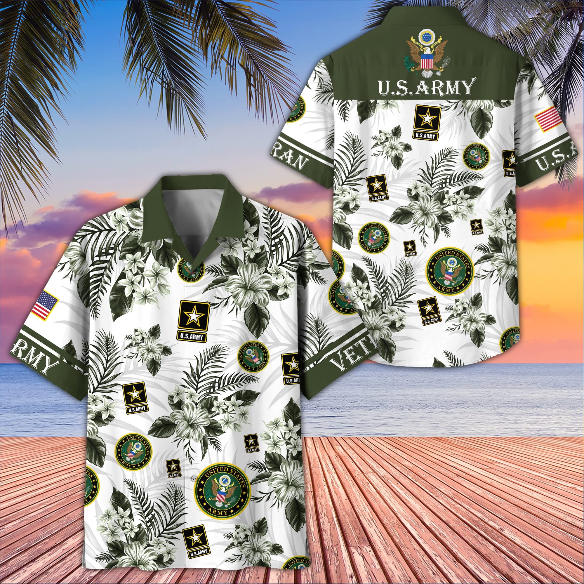 Premium US Veterans Hawaiian Shirt, Gifts For US Veterans, Gifts On Memorial Day, Father's Day, Armed Forces Day, Veterans Day.