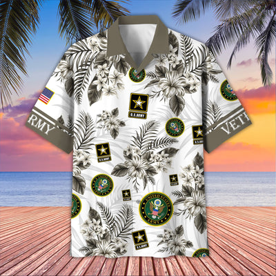 Premium US Veterans Hawaiian Shirt, Gifts For US Veterans, Gifts On Memorial Day, Father's Day, Armed Forces Day, Veterans Day.