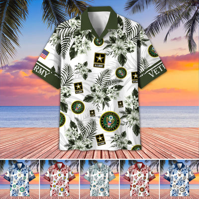 Premium US Veterans Hawaiian Shirt, Gifts For US Veterans, Gifts On Memorial Day, Father's Day, Armed Forces Day, Veterans Day.