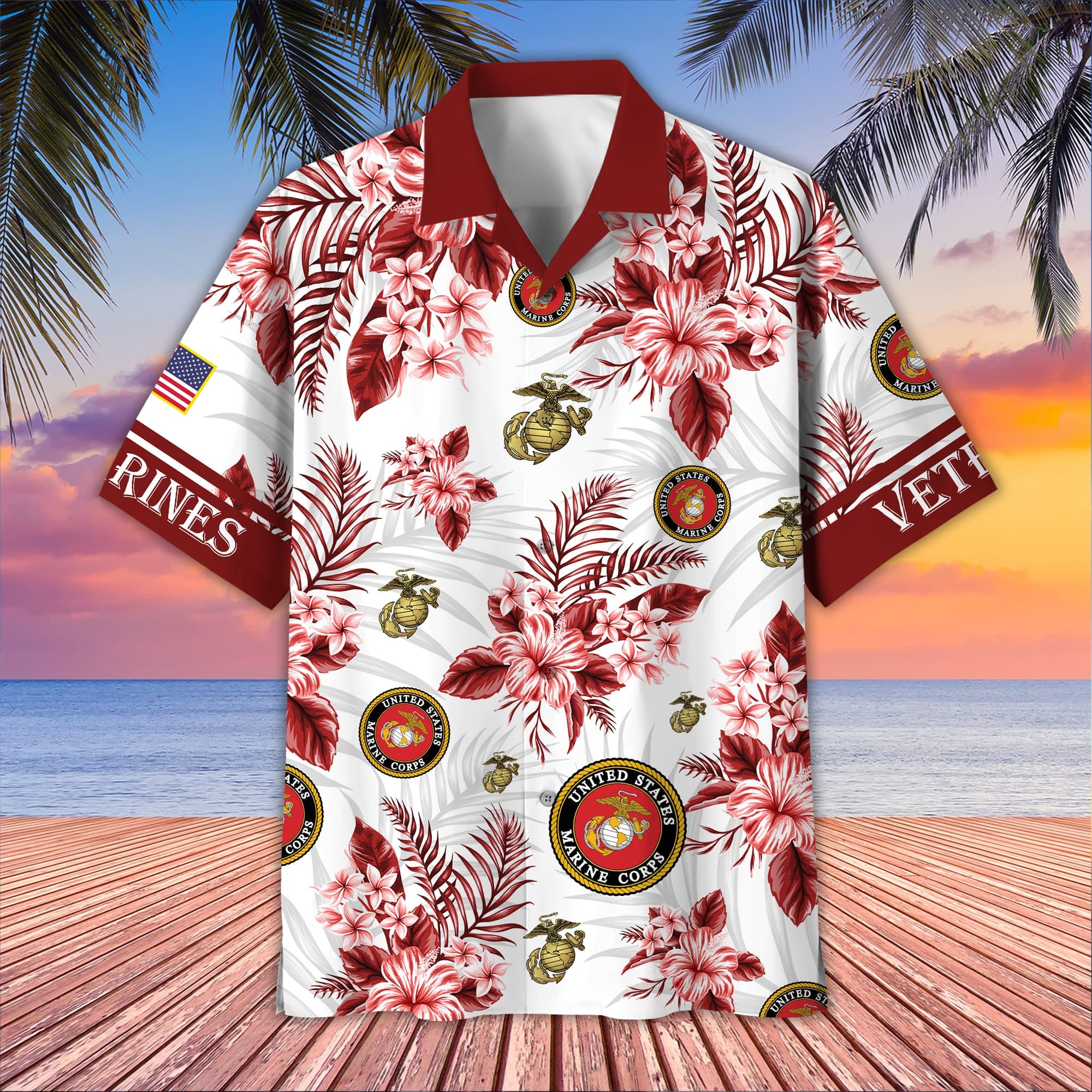Premium US Veterans Hawaiian Shirt, Gifts For US Veterans, Gifts On Memorial Day, Father's Day, Armed Forces Day, Veterans Day.