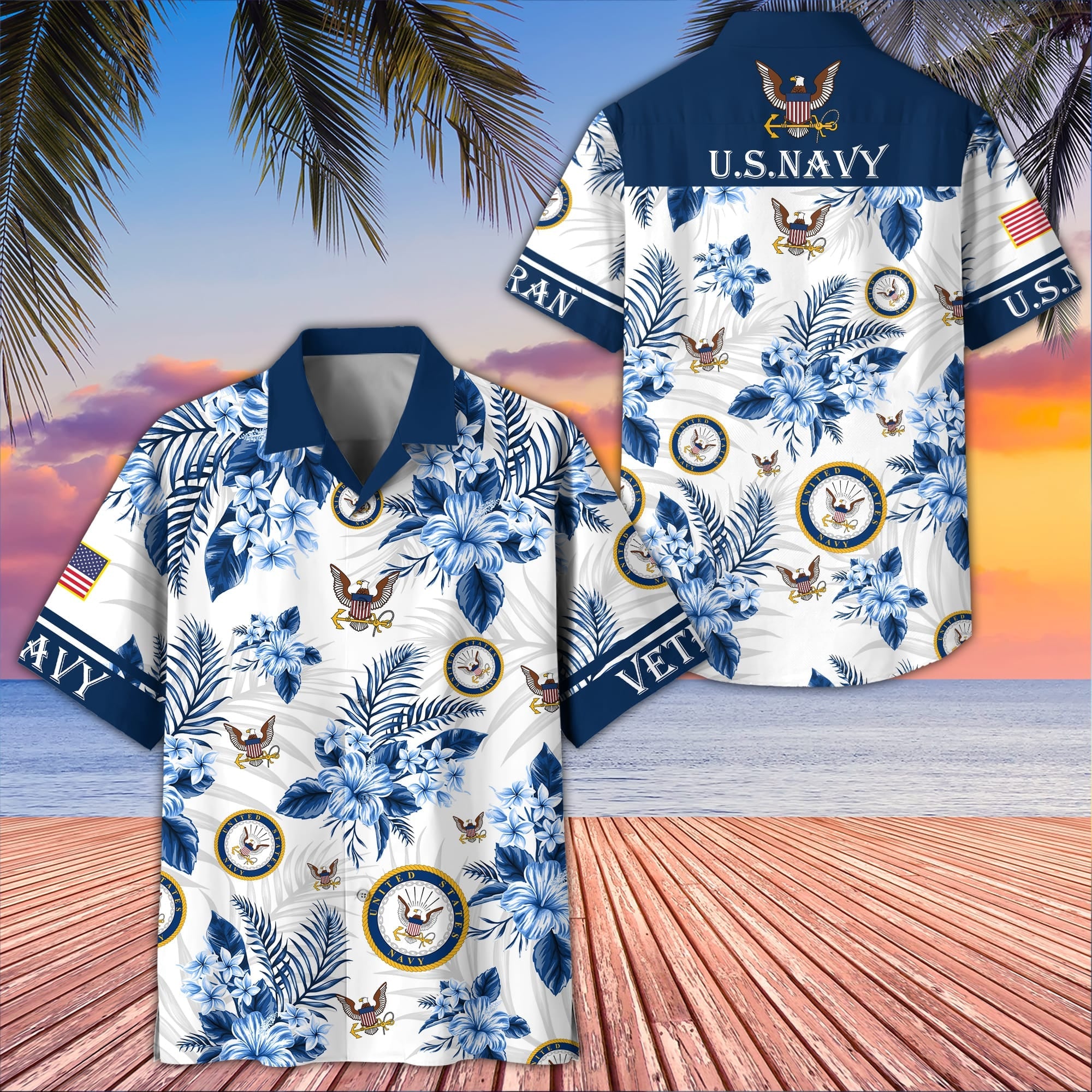 Premium US Veterans Hawaiian Shirt, Gifts For US Veterans, Gifts On Memorial Day, Father's Day, Armed Forces Day, Veterans Day.