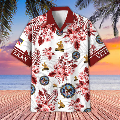 Premium US Veterans Hawaiian Shirt, Gifts For US Veterans, Gifts On Memorial Day, Father's Day, Armed Forces Day, Veterans Day.