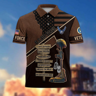 Premium US Veterans Polo Shirt, Gifts For US Veterans, Gifts For Dad, For Husband, Gifts On Father's Day, Armed Forces Day, Independence Day, Veterans Day.