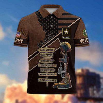 Premium US Veterans Polo Shirt, Gifts For US Veterans, Gifts For Dad, For Husband, Gifts On Father's Day, Armed Forces Day, Independence Day, Veterans Day.