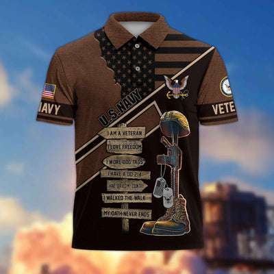 Premium US Veterans Polo Shirt, Gifts For US Veterans, Gifts For Dad, For Husband, Gifts On Father's Day, Armed Forces Day, Independence Day, Veterans Day.