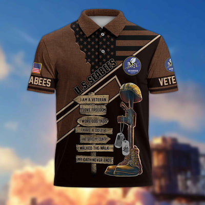 Premium US Veterans Polo Shirt, Gifts For US Veterans, Gifts For Dad, For Husband, Gifts On Father's Day, Armed Forces Day, Independence Day, Veterans Day.