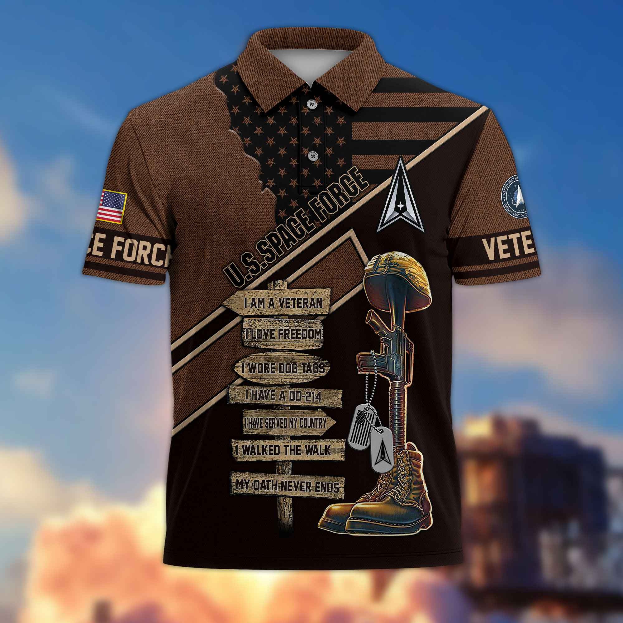 Premium US Veterans Polo Shirt, Gifts For US Veterans, Gifts For Dad, For Husband, Gifts On Father's Day, Armed Forces Day, Independence Day, Veterans Day.